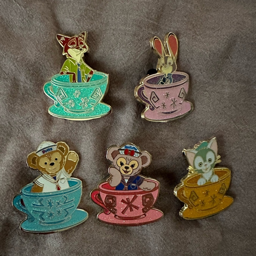 Lot of Hong Kong Disney Resort Tea Cup Mystery Pins